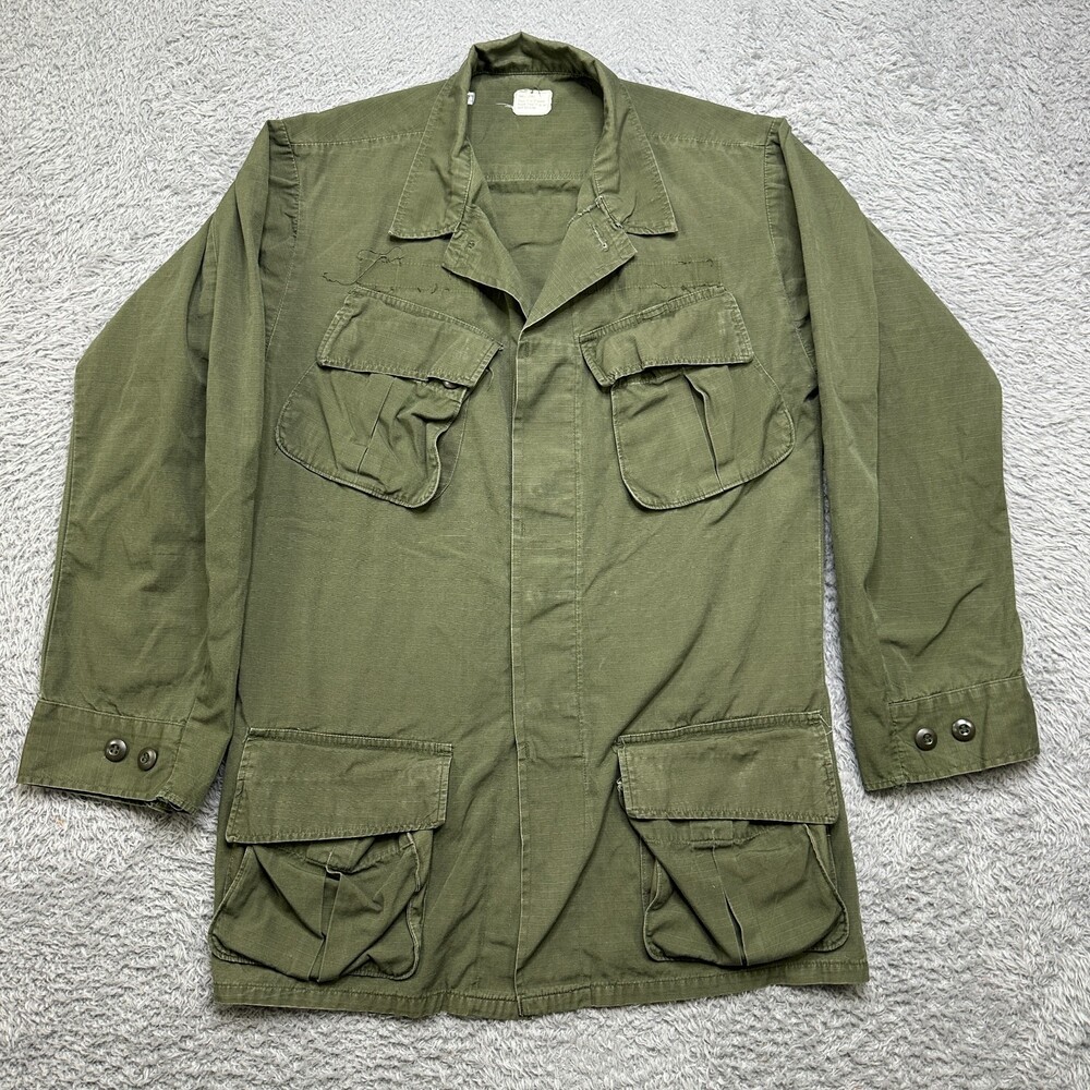 Vietnam War Jungle Fatigue Jacket Small Long OG 107 60s Ripstop Poplin